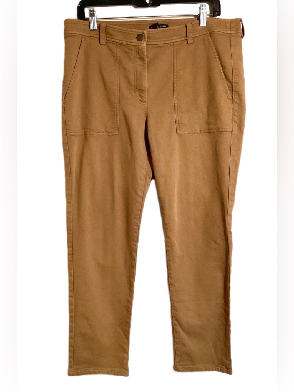 Eileen Fisher Organic Cotton Cozy Stretch Slim Pants Sz 12